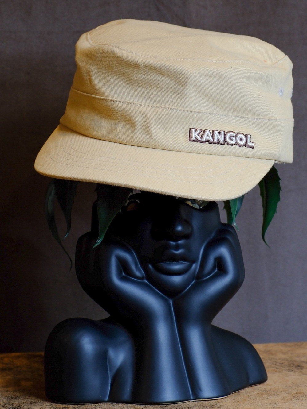Kangol Pale Yellow Military Cap with Embroidered Logo